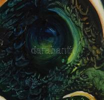 Gombor József (1962-2021): A hold álma, 2002. Olaj, karton jelzett, dekoratív fakeretben, 49x27,5 cm