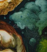 Gombor József (1962-2021): A hold álma, 2002. Olaj, karton jelzett, dekoratív fakeretben, 49x27,5 cm