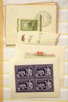 Régi magyar tétel 1945-től 1955-ig albumban, főleg pecsételt bélyegek, közte postatiszta Lánchíd I.+...