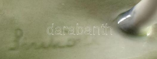 Zsolnay szürkemarha. Terv.:Sinkó András. Kézzel festett, jelzett, hibátlan, m: 15,5 cm, h: 32 cm