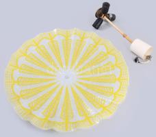 Nagy méretű üveg csillár búra, szerelékkel d: 56 cm