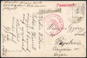 1915 Tábori posta képeslap / Field postcard "K. U. K. KRIEGSMARINE S.M.S. SZIGETVAR"