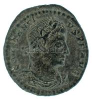 Római Birodalom 337-341 / II. Constantius / Siscia / Follis (1,43g) T:XF Roman Empire 337-341 / Constantius II / Siscia / Follis "CONSTANTI-VS PF AVG / GLOR-IA EXERC-ITVS - BSIS" two soldiers holding spears and shields with one standard between them, chi-rho on banner (1,43g) C:XF RIC VIII 98