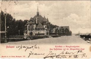 1903 Budapest XIII. kávéház a Margit-szigeten. Komlós A. és Társa kiadása (EK)