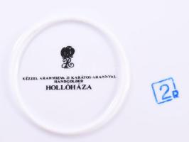 Hollóházi Szász Endre által tervezett mintával díszített bonbonier és tál. Jelzett, kis kopással, d:...
