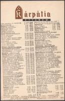 cca 1960-1970 Budapesti éttermek étlapjai: Góbé, Kárpátia, Wagner, Otthon, Öreghalász, 5 db