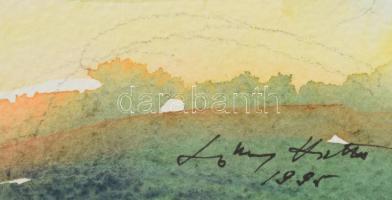 Lőrincz Vitus (1933-): Tengerpart Törökországban, 1995. Akvarell, papír, jelzett, hátoldalán Lőrincz...