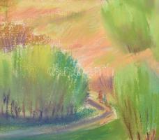 Lőrincz Vitus (1933-): Balatonfelvidéki lovastanya, 2003. Pasztell, papír, jelzett, paszpartuban, 33...