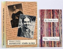 2 db Zsindelyné Tüdős Klárához kapcsolódó könyv: Zs. Tüdős Klára: Isten markában. Bp., 1986, Református Zsinati Iroda Sajtóosztálya. Kiadói kartonált papírkötés. + Dizseri Eszter: Zsindelyné Tüdős Klára. Életrajz - dokumentumokban. 1895-1980. Vál. és szerk.: - - . Bp., 1994, Kálvin János Kiadó. Kiadói kartonált papírkötés.