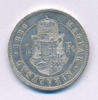 1883KB 1Ft Ag "Ferenc József / Barokk címer" T:AU,XF ph. Hungary 1883KB 1 Forint Ag "Franz Joseph / Baroque coat of arms" C:AU,XF edge error Adamo M15