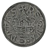 2014. "Lancea Regis / Regia Civitas" Szent István első ezüst dénárának Ag utánverete, tokban, tanúsítvánnyal, készült a Pénzverőben (1,46g/0.999/23mm) T:UNC