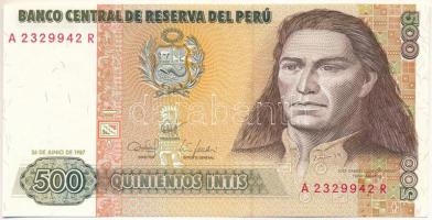 Peru 1987. 500I "A 2329942" T:UNC,AU Peru 1987. 500 Intis "A 2329942" C:UNC,AU Krause P#134