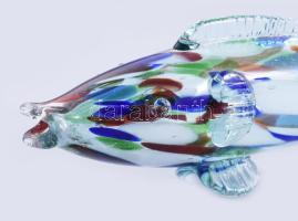 Színezett üveghal, h: 25 cm