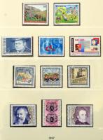Ausztria 1991-1998 Postatiszta gyűjtemény + 1996-1998 pecsételt gyűjtemény, előnyomott falcmentes al...