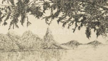 ifj. Imre István (1950-): A tónál. Rézkarc, papír, jelzett. Művészpéldány E/A jelzéssel. 24,5x29,5 c...