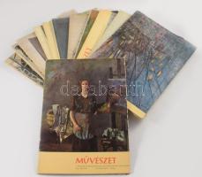 1965 Művészet, a Magyar Képzőművészek Szövetségének folyóirata VI. évf. 1-12. sz. (teljes évfolyam), 1965. január-december, változó állapotban