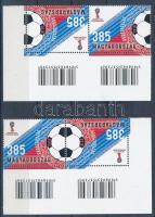2018 Labdarúgó VB (XIII.) - Oroszország 2 db ívsarki vonalkódos pár, klf képállással