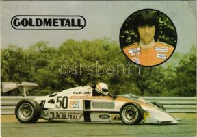 Goldmetall Műanyag- és Fémfeldolgozó Kisszövetkezet reklámja, Kesjár Csaba (1962-1988) tragikus balesetben elhunyt autóversenyző (EB)
