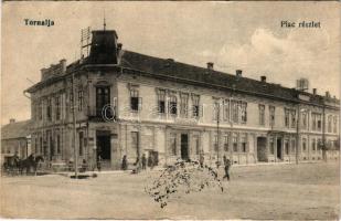 1919 Tornalja, Tornallya, Safárikovo, Tornala; Piac részlet, Groszman Ignác üzlete / market square, shops (EB)