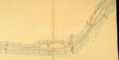 ca 1860 Oravicabánya - Stájerlak (Eisenbahn von Oravitza bis Steierdorf) vasútvonal kézzel rajzolt h...