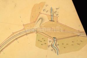 ca 1860 Oravicabánya - Stájerlak (Eisenbahn von Oravitza bis Steierdorf) vasútvonal kézzel rajzolt h...