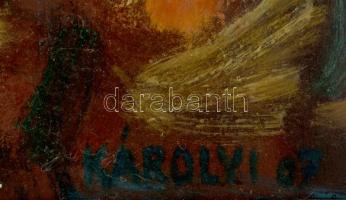 Károlyi Ernő (1923-2016): Nyári ragyogás I. Olaj, farost. Jelzett. Fakeretben, 63,5x48 cm