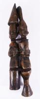 Faragott afrikai fa szobor pár, m: 45-47 cm