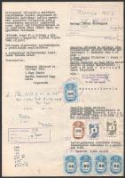 1946-58 4 db magas, sokbélyeges illetéklerovás, okmányon

1946-58 4 high franking, multi-colored d...