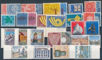 Svájc 1959-1979 16 db teljes Europa CEPT kiadás, ívszéli értékek is, főként névértékes anyag, stecklapon