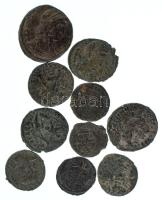Római Birodalom vegyes III-IV. század 10db-os bronz érmetétel T:vegyes Roman Empire mixed 3rd-4th century 10pcs bronze coin lot C:mixed