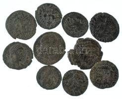 Római Birodalom vegyes III-IV. század 10db-os bronz érmetétel T:vegyes Roman Empire mixed 3rd-4th century 10pcs bronze coin lot C:mixed