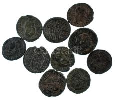 Római Birodalom vegyes III-IV. század 10db-os bronz érmetétel T:vegyes Roman Empire mixed 3rd-4th century 10pcs bronze coin lot C:mixed