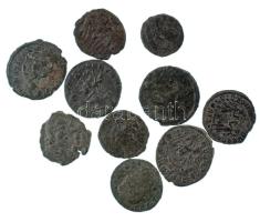 Római Birodalom vegyes III-IV. század 10db-os bronz érmetétel T:vegyes Roman Empire mixed 3rd-4th century 10pcs bronze coin lot C:mixed