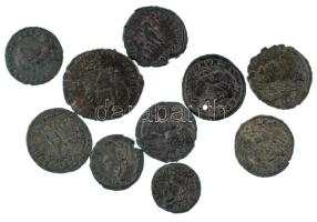 Római Birodalom vegyes III-IV. század 10db-os bronz érmetétel T:vegyes Roman Empire mixed 3rd-4th century 10pcs bronze coin lot C:mixed