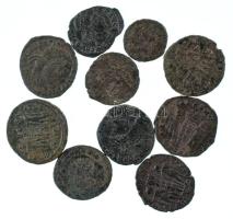 Római Birodalom vegyes III-IV. század 10db-os bronz érmetétel T:vegyes Roman Empire mixed 3rd-4th century 10pcs bronze coin lot C:mixed