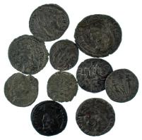 Római Birodalom vegyes III-IV. század 10db-os bronz érmetétel T:vegyes Roman Empire mixed 3rd-4th century 10pcs bronze coin lot C:mixed