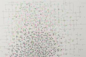 Keserü Károly (1962-): Cím nélkül, 1105291. Tus, papír. Jelzett a hátoldalán. Üvegezett fakeretben /...