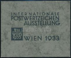 Ausztria 1933 WIPA blokk kifogástalan állapotban tokkal együtt, a beragasztásból származó jelentékte...