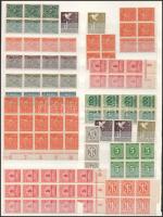 Deutsches Reich + zónák 195 db bélyeg (37 klf) nagyrészt összefüggésekben, közte ívszéli példányok is