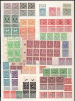 Deutsches Reich + zónák 195 db bélyeg (37 klf) nagyrészt összefüggésekben, közte ívszéli példányok i...