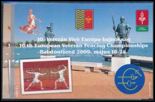 2009 10. Veterán Vívó Európa-bajnokság Balatonfüred 3 db-os emlékív garnitúra azonos sorszámmal (017)