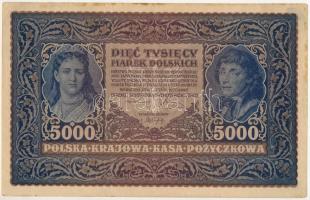 Lengyelország 1920. 5000M T:F szép papír Poland 1920. 5000 Marek C:F fine paper Krause P#31