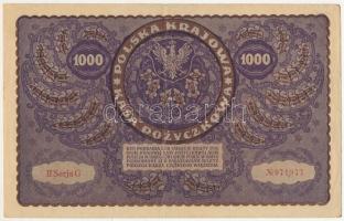 Lengyelország 1919. 1000M vízjeles papíron "G 071877" T:F erős papír
Poland 1919. 1000 Ma...