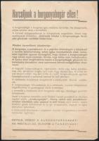 ca 1950 Figyeljük az amerikai burgonyabogár megjelenését, villamosplakát méret, kétoldalas 14x19 cm