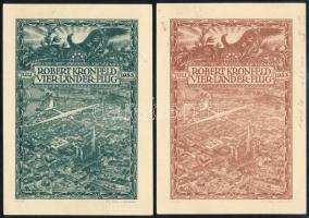 1933 WIPA 2 db légi díjjegyes levelezőlap Budapestre és Bécsbe küldve