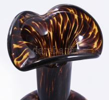 Olasz anyagában foltosan színezett váza, jelzett, hibátlan, m: 23 cm