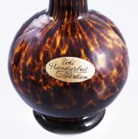 Olasz anyagában foltosan színezett váza, jelzett, hibátlan, m: 23 cm