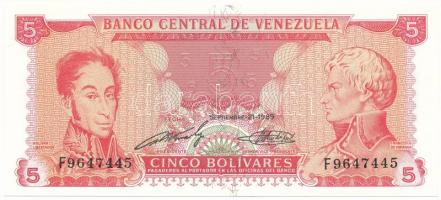 Venezuela 1989. 5B "F9647445" T:AU Venezuela 1989. 5 Bolívares "F9647445" C:AU Krause P#51f, P#70b