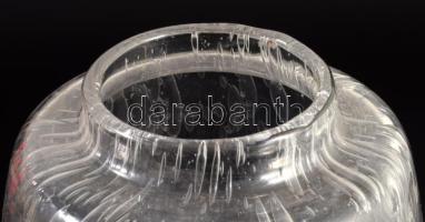 Keuco anyagában buborékos ólomkristály design váza, jelzett, hibátlan, m: 20,5 cm