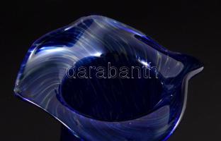 Murano anyagában örvényesen színezett hutaüveg váza, jelzés nélkül, hibátlan, m: 14,5 cm